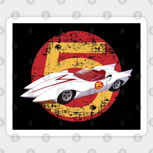 Mach 5 - Distressed Magnet by DistractedGeek